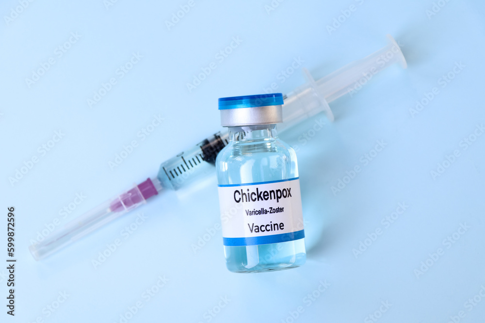 Chickenpox vaccine in a vial, immunization and treatment of infection Chickenpox vaccine in a vial, immunization and treatment of infection