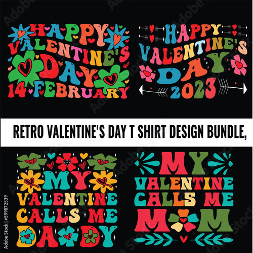 RETRO VALENTINE'S DAY SVG Bundle T SHIRT DESIGN photo