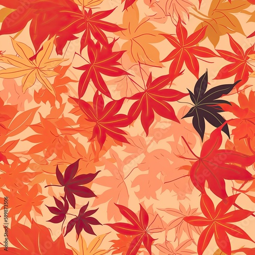 Delicate Autumn: A pattern of soft and graceful Japanese maple leaves