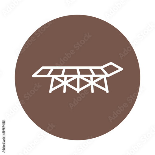 Bed folding line color icon. Isolated vector element.