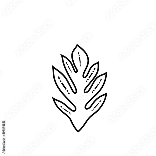 Leaf line abstract design illustration