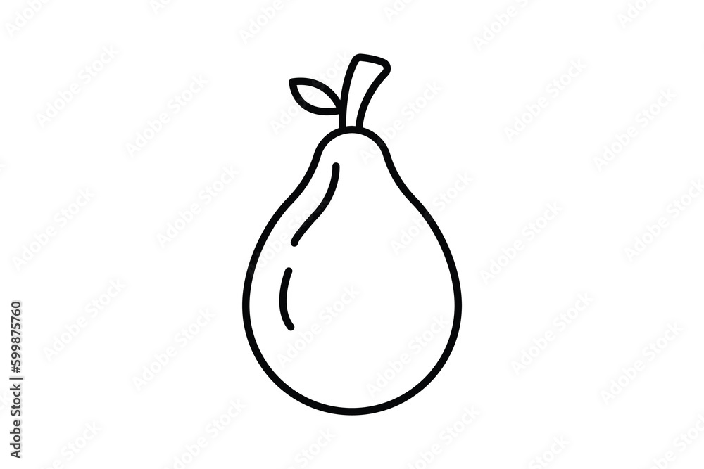 Pear icon. Line icon style. icon related to fruits. Simple vector design editable Pear icon. Line icon style. icon related to fruits. Simple vector design editable