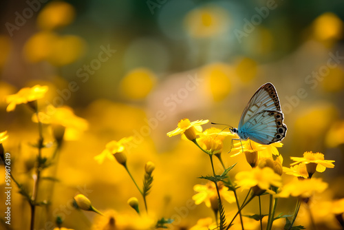 Butterfly on flower in the garden, nature background. © krit
