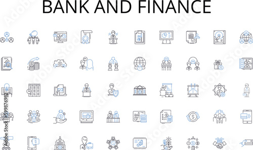 Bank and finance line icons collection. Leadership, Visionary, Strategic, Empathetic, Communicator, Mentor, Experienced vector and linear illustration. Decisive,Focused,Results-oriented outline signs