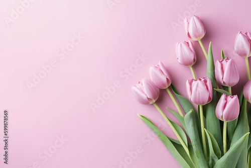 Pink tulips on pink background © Alezhano