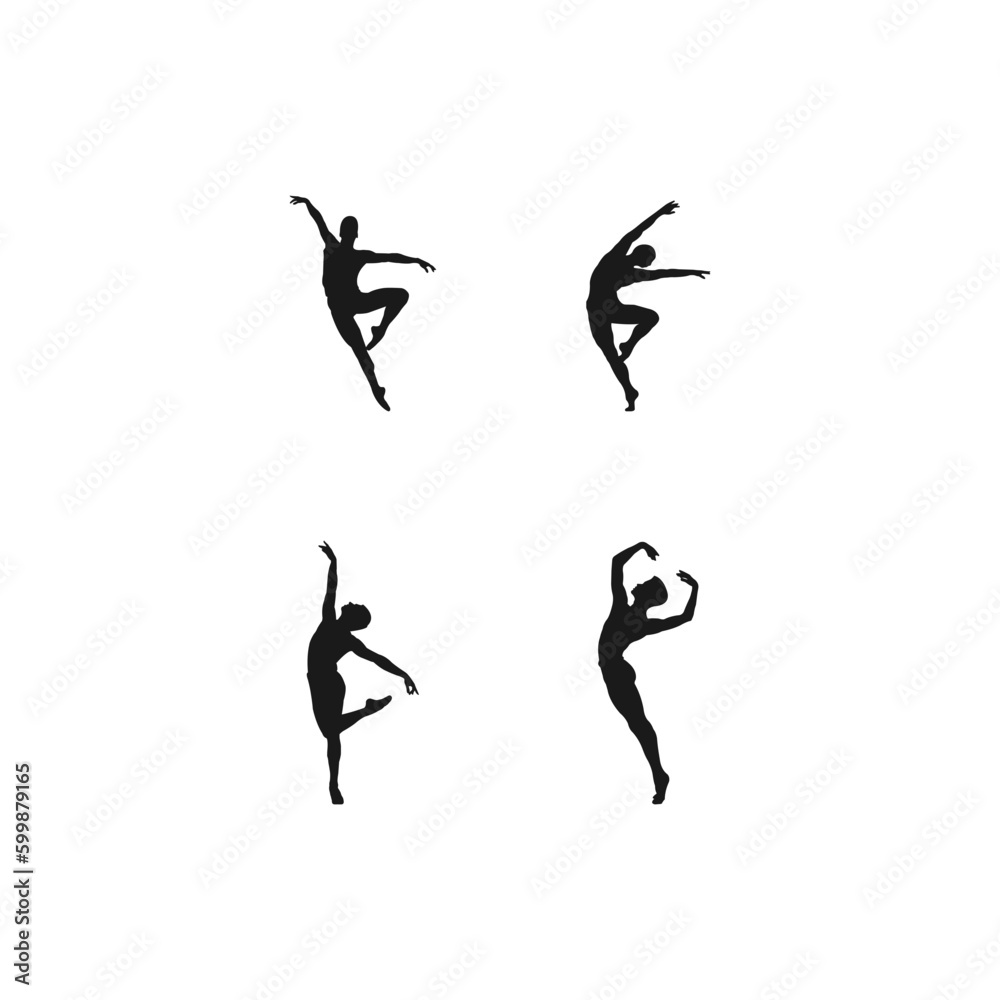 Silhouette of a slim guy, male ballet dancer. The artist has a beautiful slim figure, strong body. The man is dancing. Vector illustration set. dance school, fitness, isolated on white background. Silhouette of a slim guy, male ballet dancer. The artist has a beautiful slim figure, strong body. The man is dancing. Vector illustration set. dance school, fitness, isolated on white background.