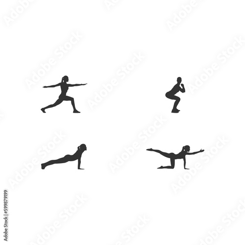 Black woman meditating.Vector illustration with female silhouette in meditating.Concept illustration for yoga, meditation, relax, recreation, healthy lifestyle.isolated on white background. © ultra designer