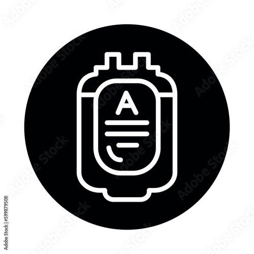 Donor blood type A line icon. Isolated vector element.