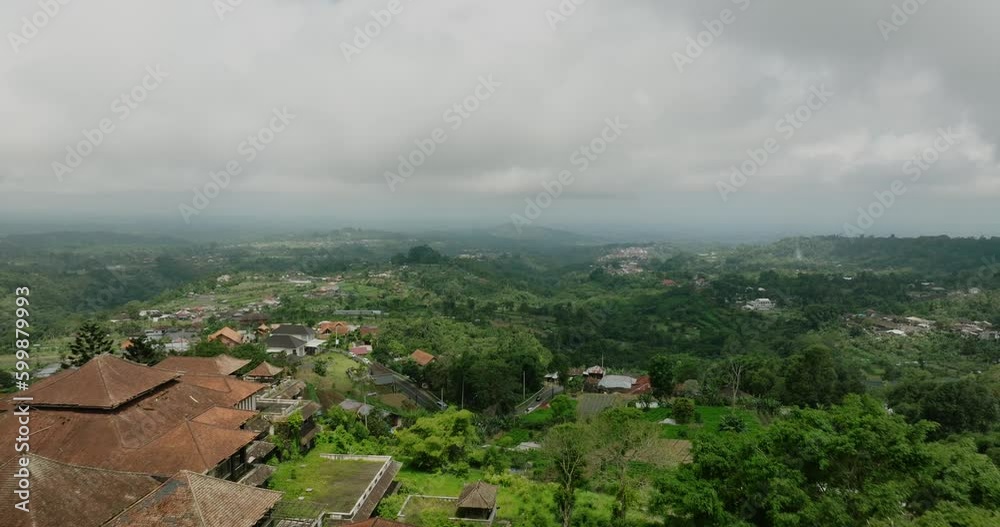 Drone View of Bali. Mountain winding road Drone View of Bali. Mountain winding road