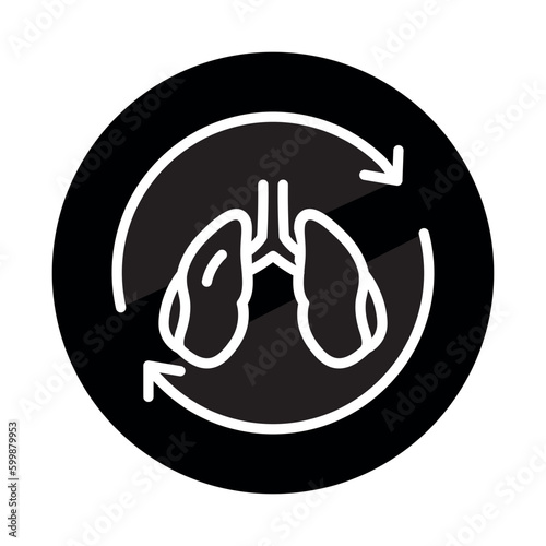 Lung transplant line icon. Isolated vector element.