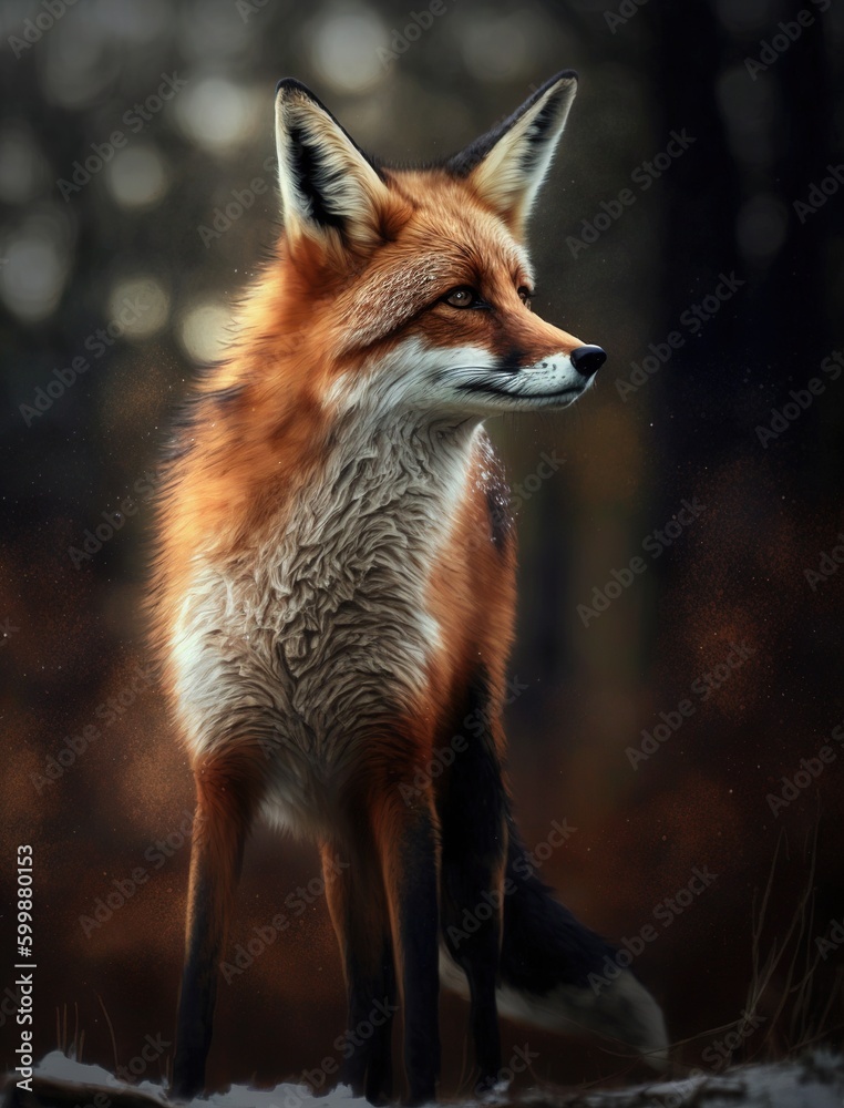 Fototapeta premium Wildlife portrait of a fox in nature wilderness in winter