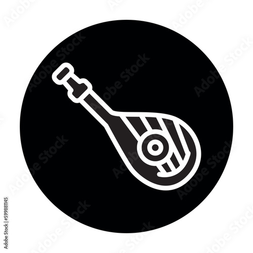 Instrument musical bandura line color icon. Isolated vector element.
