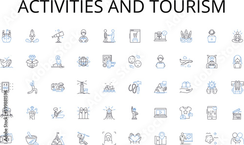 Activities and tourism line icons collection. Design, Engineering, Blueprint, Detailing, Construction, Layout, Plan vector and linear illustration. Model,Fabrication,Architecture outline signs set