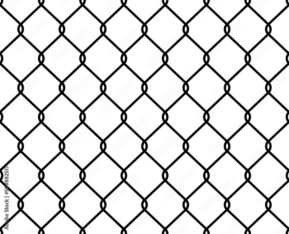 Fototapeta premium Metal wire fence seamless pattern