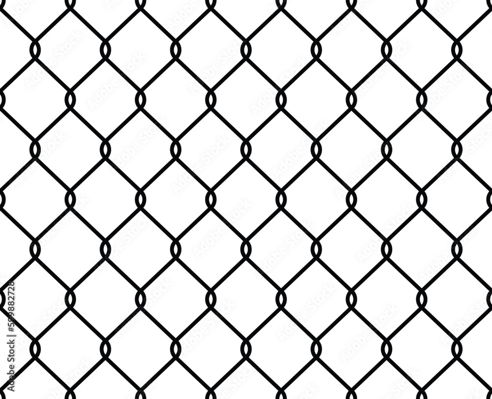 Metal wire fence seamless pattern