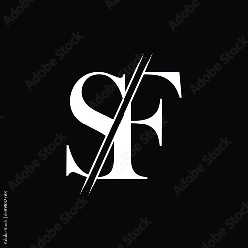 SF letter logo design template elements. SF letter vector logo.