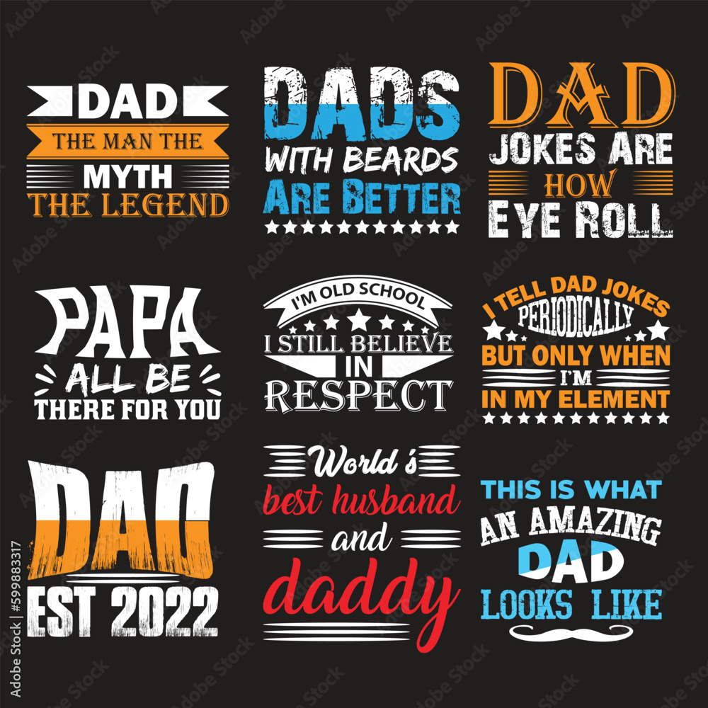 Fathers day t shirt design bundle