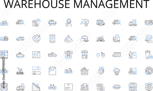 Warehouse management line icons collection. Communication, Cooperation, Collaboration, Trust, Respect, Support, Teamwork vector and linear illustration. Unity,Loyalty,Empathy outline signs set