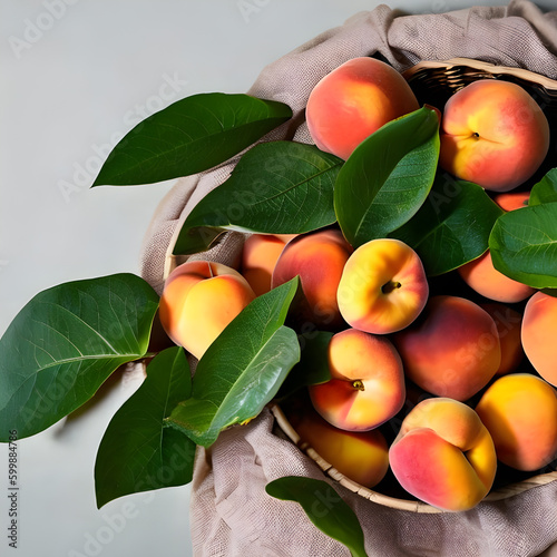 Peaches and Nectarines in a Basket