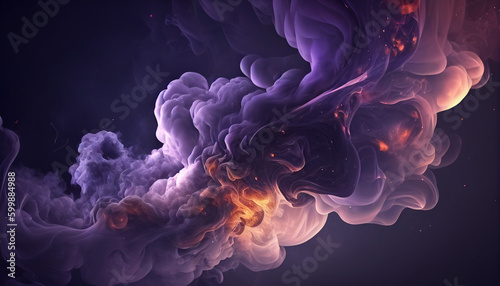 Dark smoke abstract space wallpaper background, Generative AI