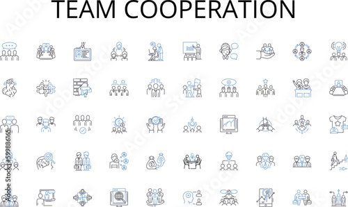 Team cooperation line icons collection. Mentorship, Education, Development, Classes, Workshop, Seminar, Certification vector and linear illustration. Professionalism,Learning,Facility outline signs