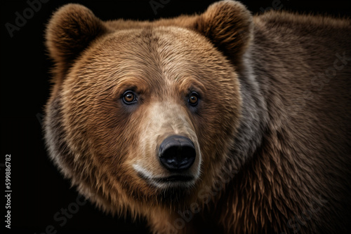 Brown bear portrait - Generative ai