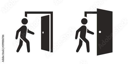 exit door icon sign vector design
