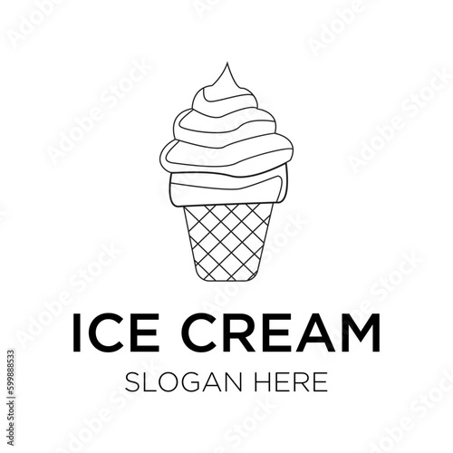 ice cream logo vector illustration isolated on white background