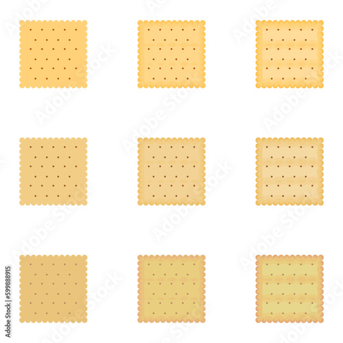 A vector drawn cracker illustration with various colors and amount of details	