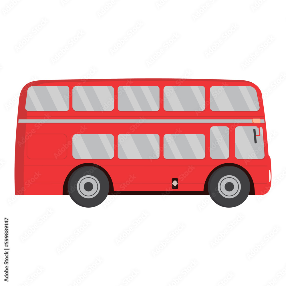 london red bus vector illustration isolated on white background