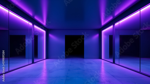 Empty purple corridor