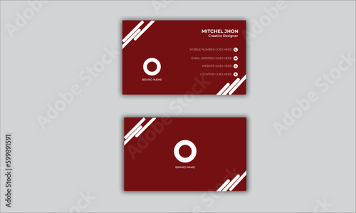 Creative Modern Corporate Business Card Design Template Double sided Horizontal Name Card Simple and clean Colourful visiting card.