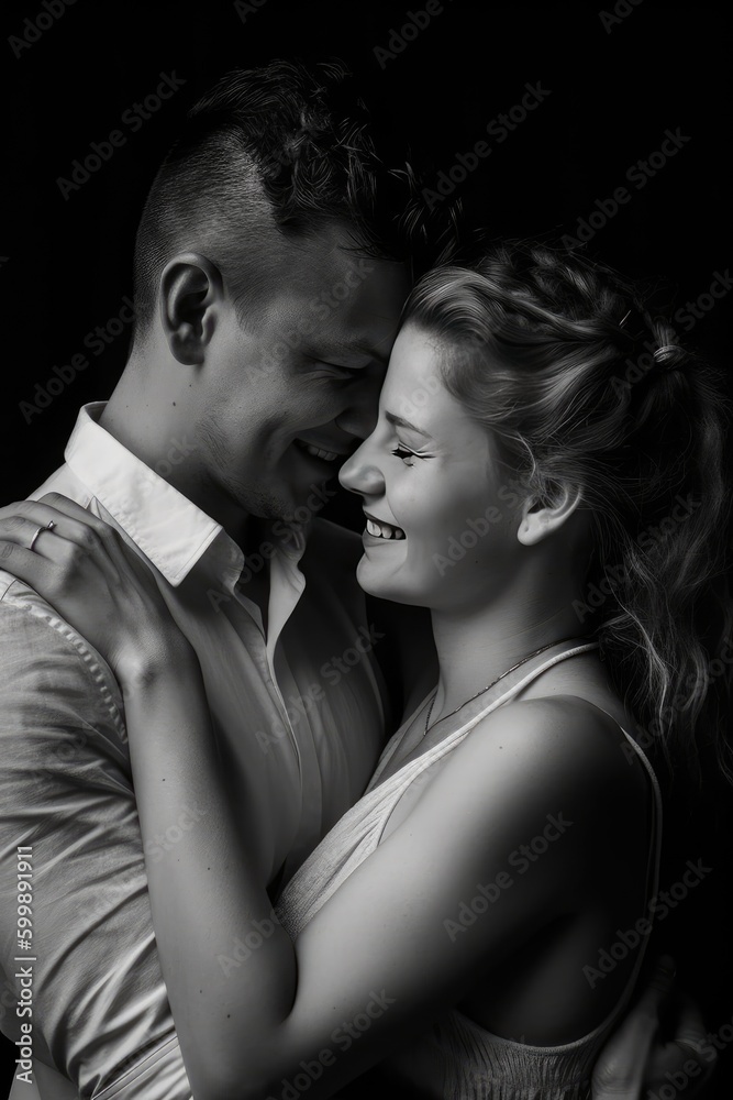 Happy Handsome Groom and Beautiful Bride Pre-Wedding photography, Minimal style, generative AI Happy Handsome Groom and Beautiful Bride Pre-Wedding photography, Minimal style, generative AI