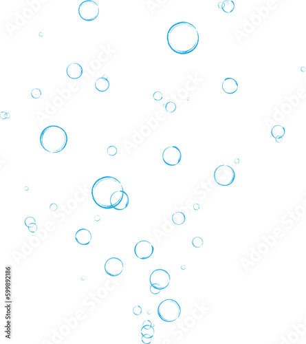 Realistic soap bubbles. Bubbles are located on a transparent background. Flying soap bubbles.