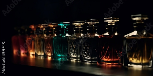 Bottles of perfume. Generative Ai