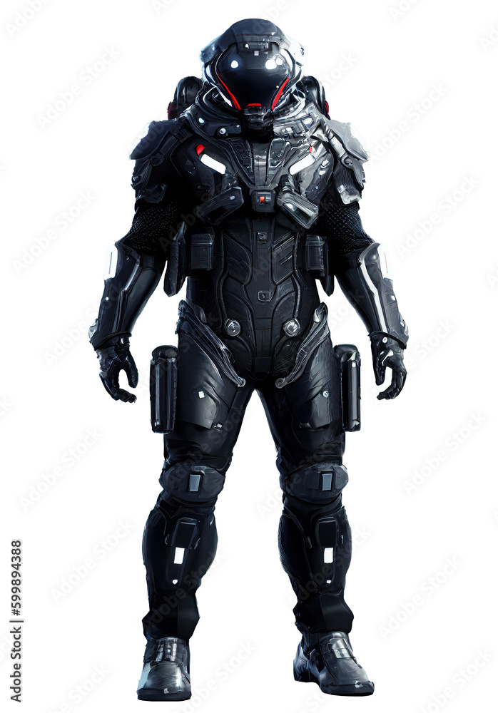 Space suits isolated on transparent background. Ai generated. Space suits isolated on transparent background. Ai generated.