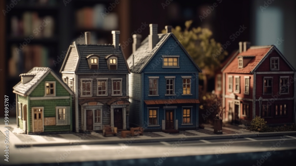 Miniature house model or building. Generative Ai Miniature house model or building. Generative Ai