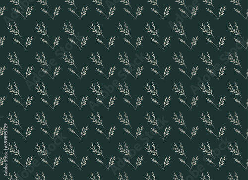 Simple Floral and Leave Combo Seamless pattern on Ligh green background Fully Editable