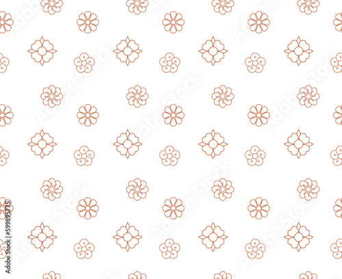 Golden Petals Seamless Pattern on White background Fully Editable