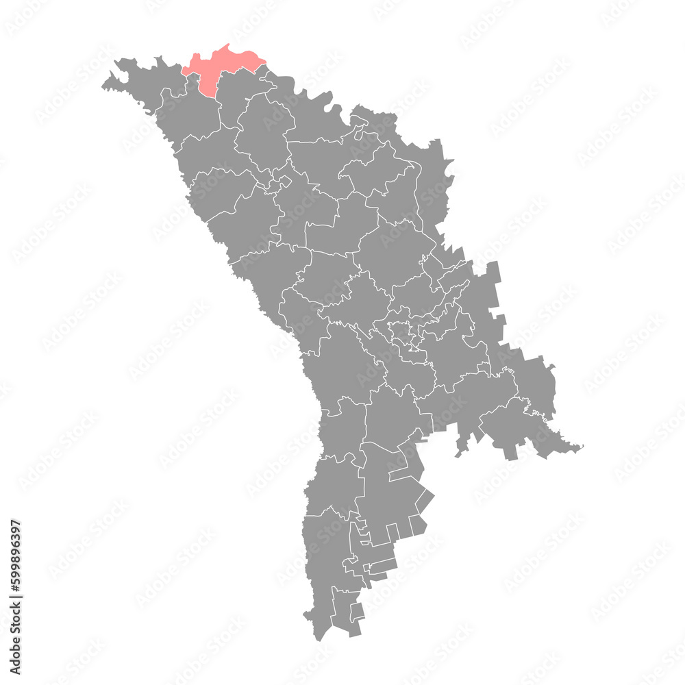 Fototapeta premium Ocnita District map, province of Moldova. Vector illustration.