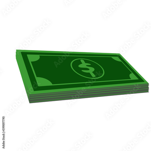 Stack of dollar icon 3d rendering 
