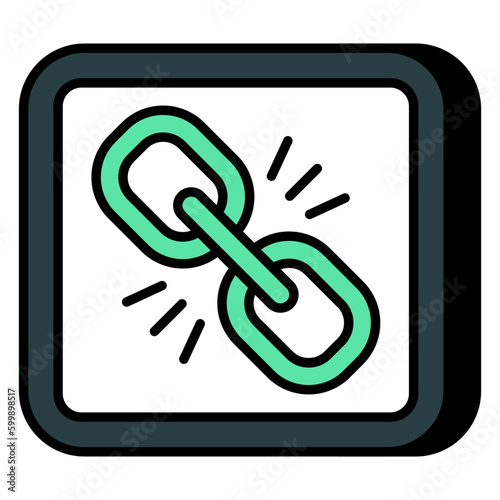 Conceptual flat design icon of linkage 