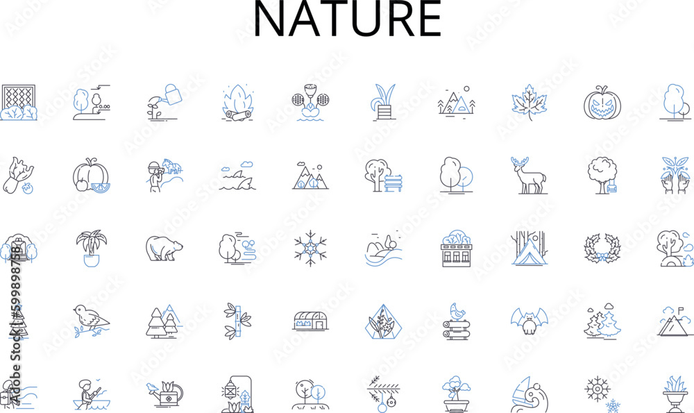 Fototapeta Nature line icons collection. Business, Corporate, Organization, Company, Industry, Management, Leadership vector and linear illustration. Strategy,Innovation,Growth outline signs set