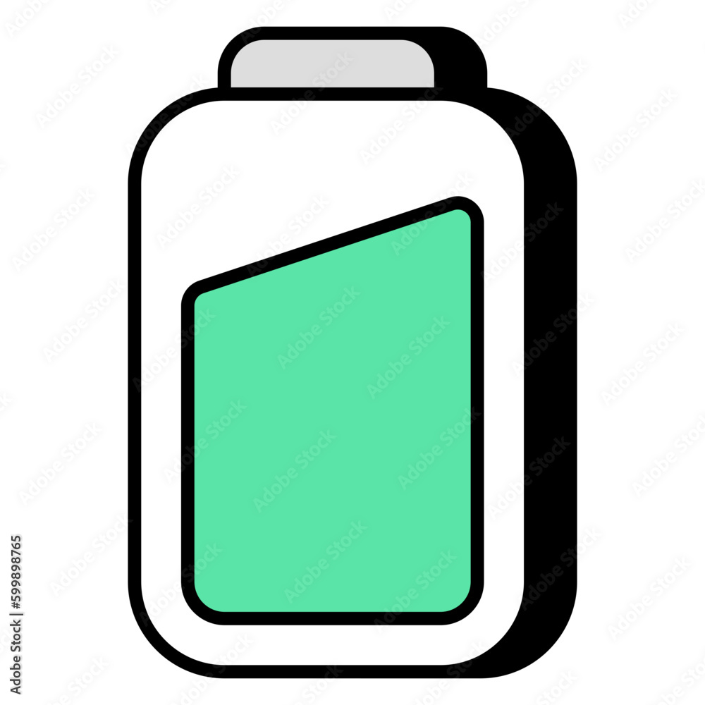 A flat design icon of mobile battery A flat design icon of mobile battery