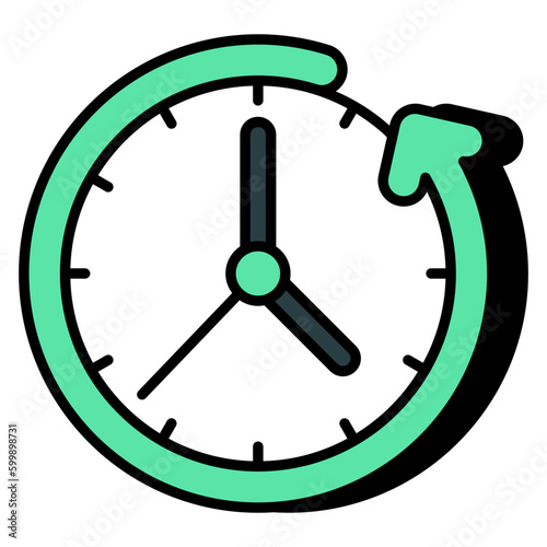Editable design icon of wall clock