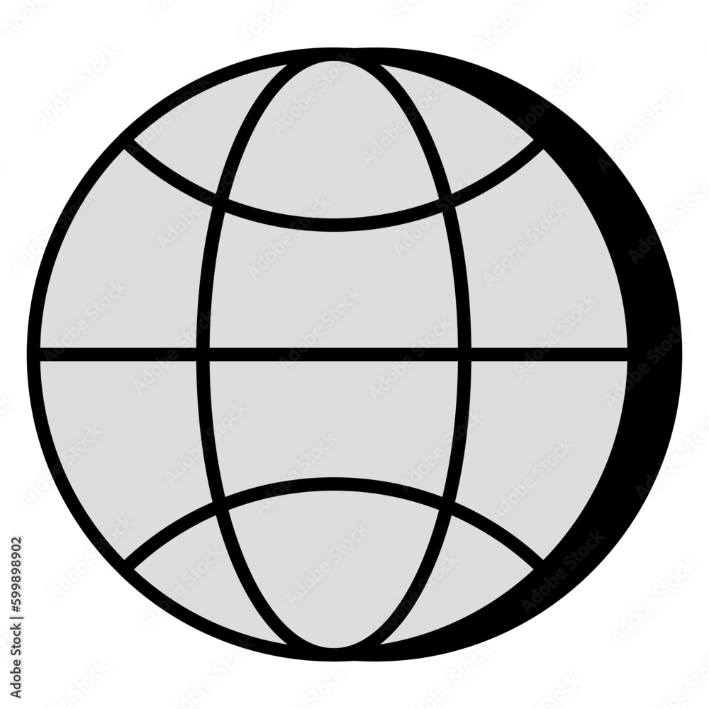 Globe icon in flat design Globe icon in flat design