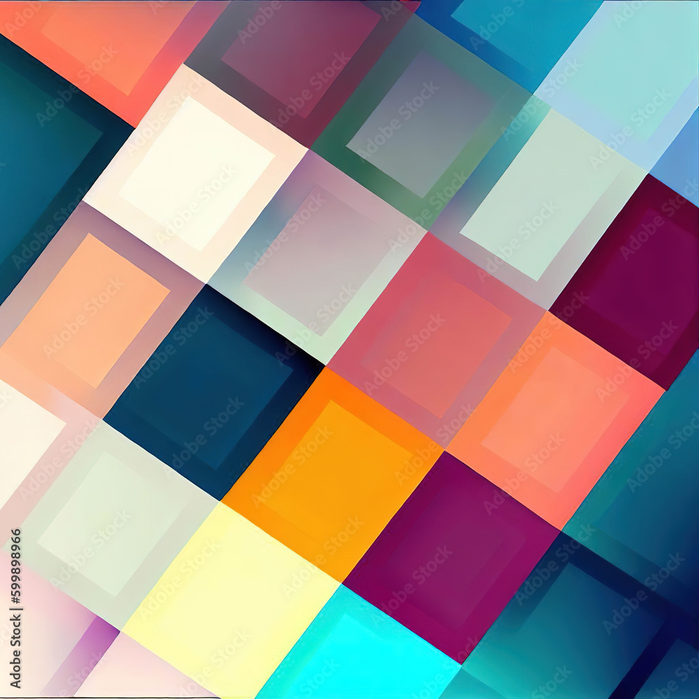 colorful squares abstract background geometric with generative AI