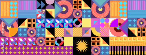 Flat design colorful colourful geometric mosaic pattern background