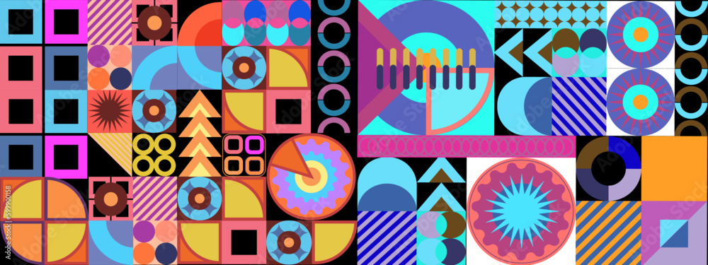 Vector retro mozaik colorful colourful flat geometric background