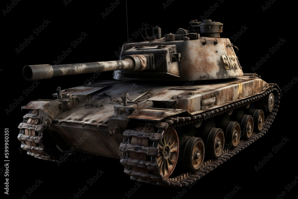 Isolated tank on dark background - generative ai Isolated tank on dark background - generative ai